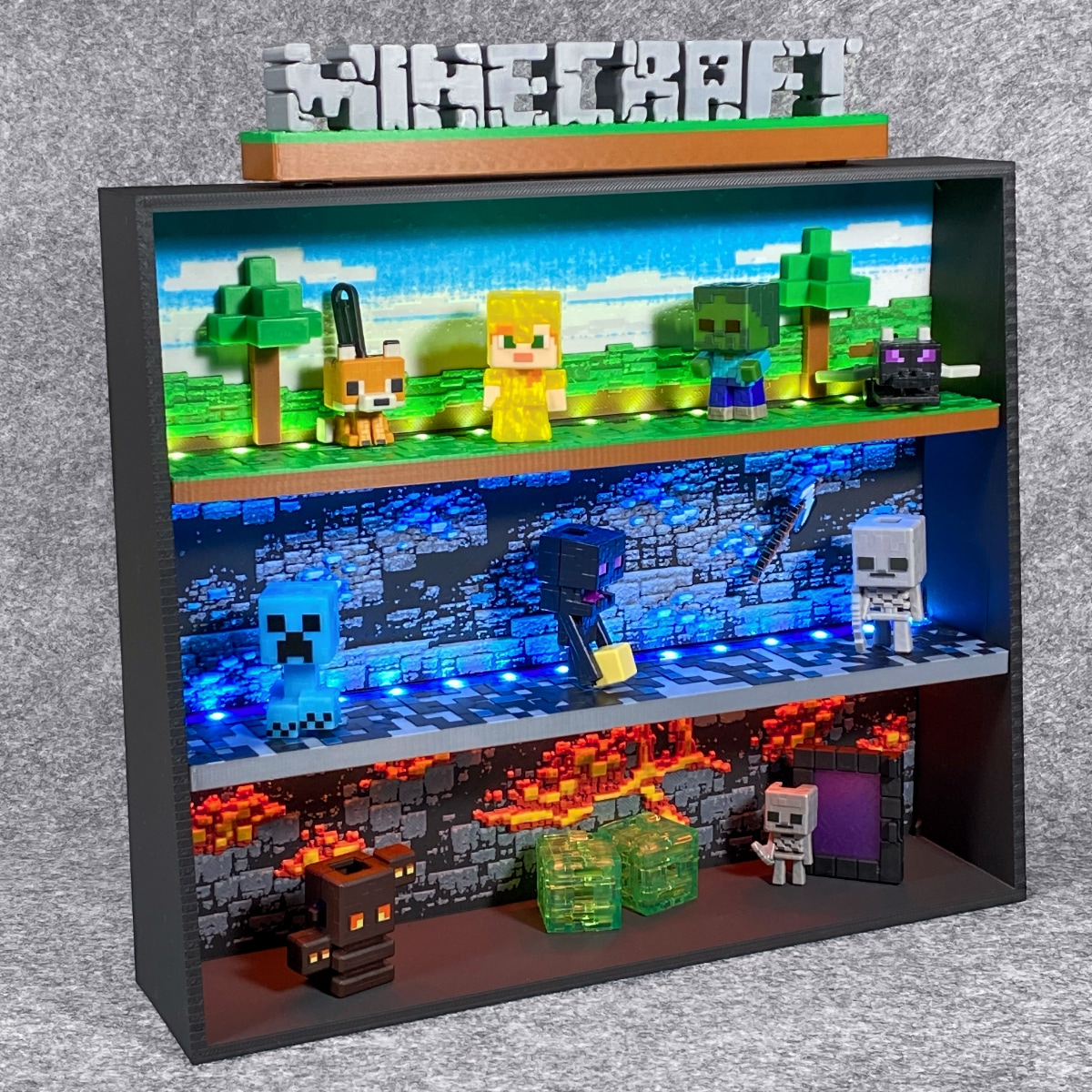 Полиця Майнкрафт з підсвіткою
